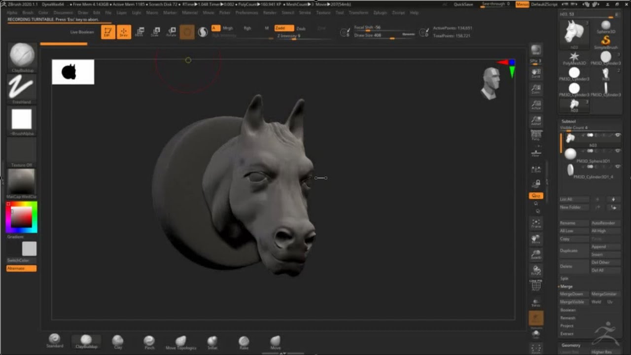 horse Head Zbrush شرح YouTube