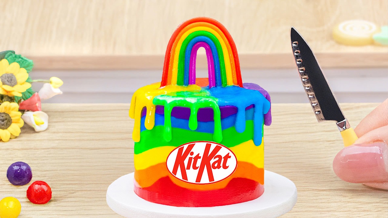 Enchanting Kitkat Rainbow Cake Desser | Beautiful Miniature Rainbow Cake Decorating Ideas 💗