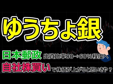 ゆうちょ銀行の株価上がると思いきや?!日本郵政の株売却と自社株買いで買い一瞬集まるが成長性に難あり