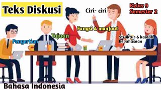 Mengidentifikasi informasi Teks Diskusi Kelas 9 Semester 2 (Pengertian, tujuan, jenis, fungsi,Ciri)