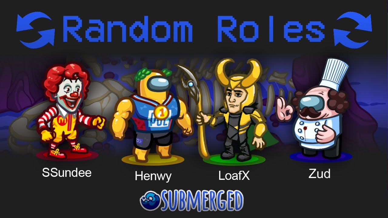 *NEW MAP* SUBMERGED RANDOM ROLES in Among Us!