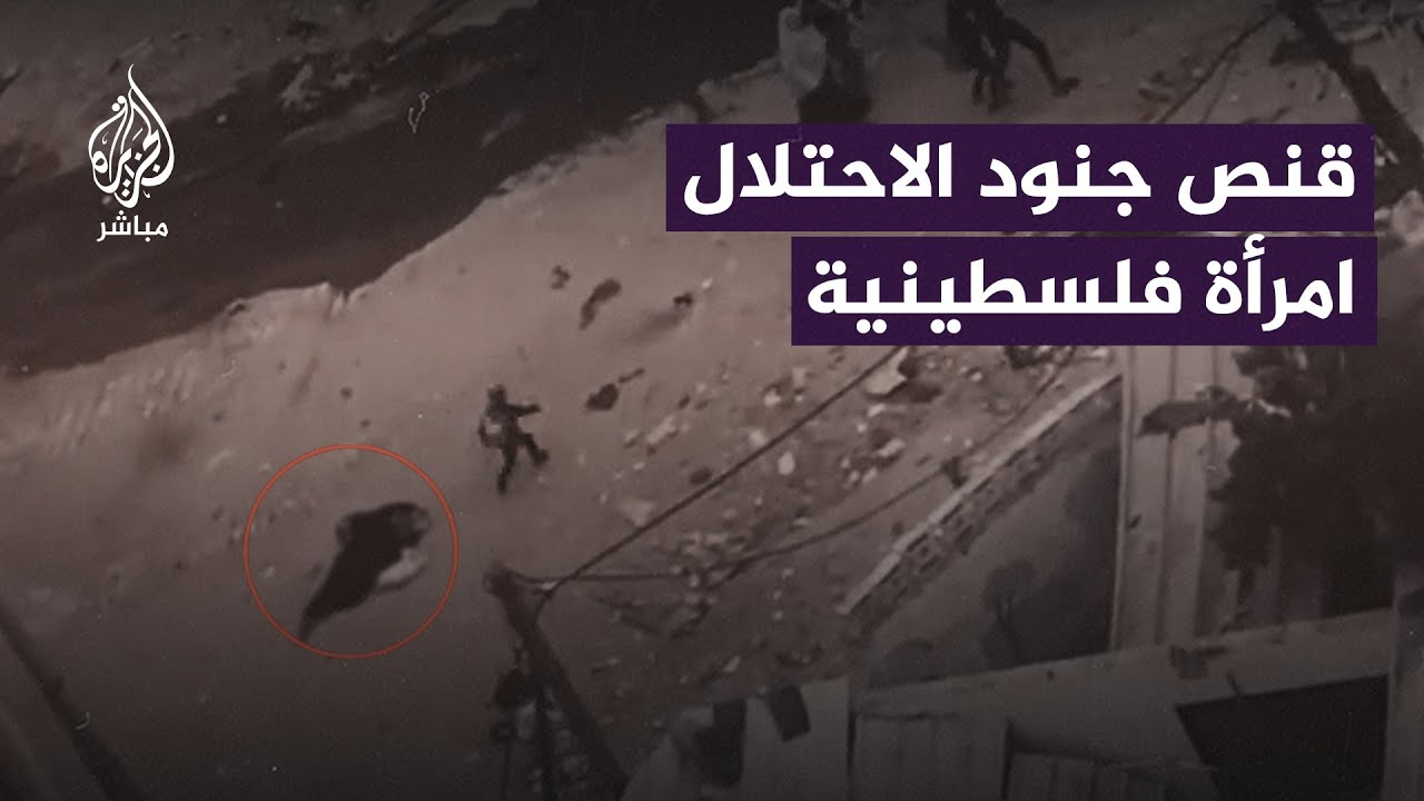شاهد: قنـ.ـص امرأة فلسطينية رغم رفعها الأعلام البيضاء شمال غزة.