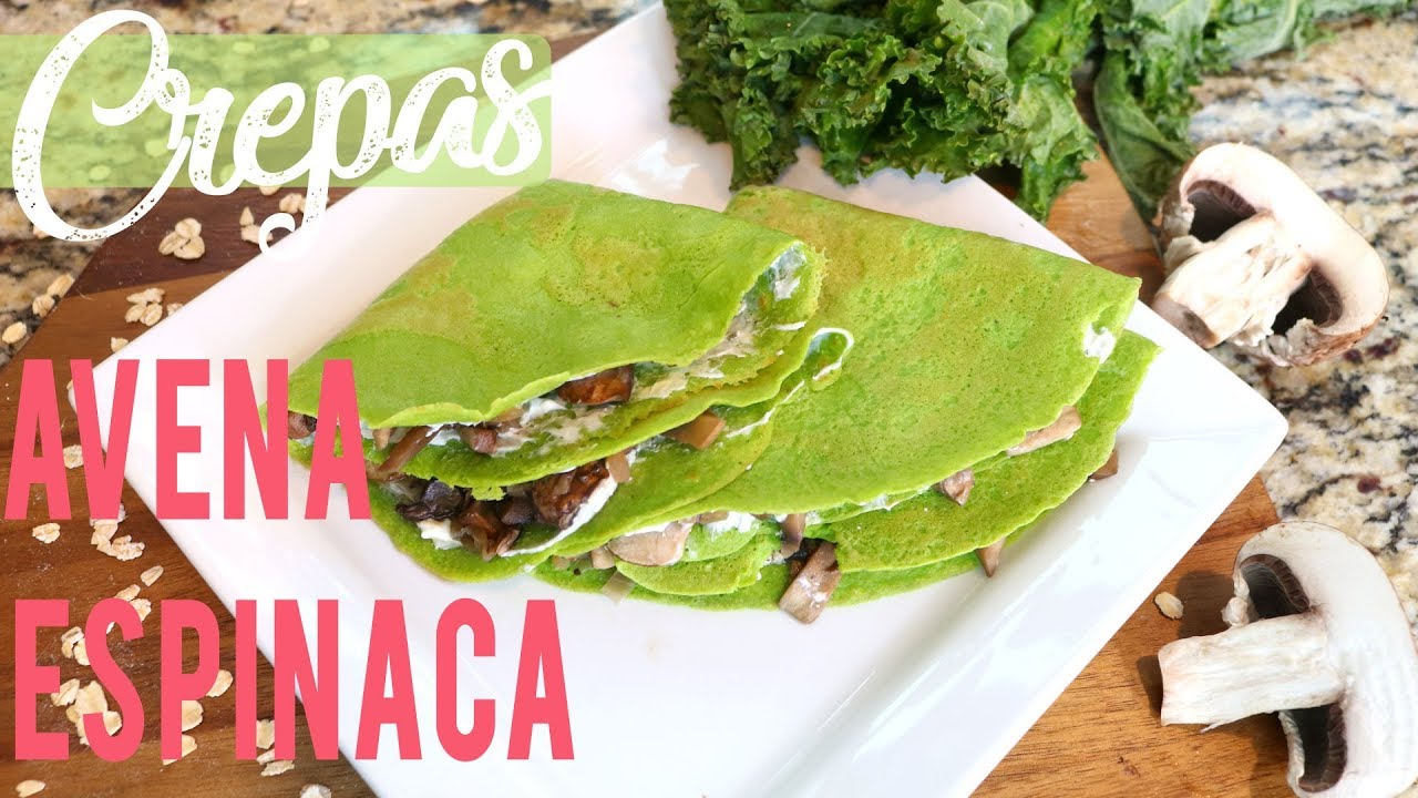 Crepas de Avena y Kale o Espinaca | Desayuno Sin Azucar y Saludable | by Mundo Mom