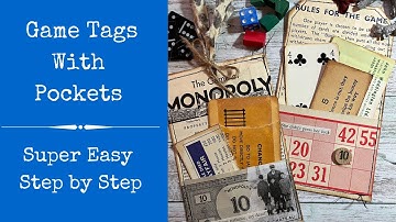 Game Tags with Pockets | Junk Journal | Super Easy, Step by Step |