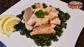 سمكة مع الكزبرة والثوم Fish with coriander and garlic recipe