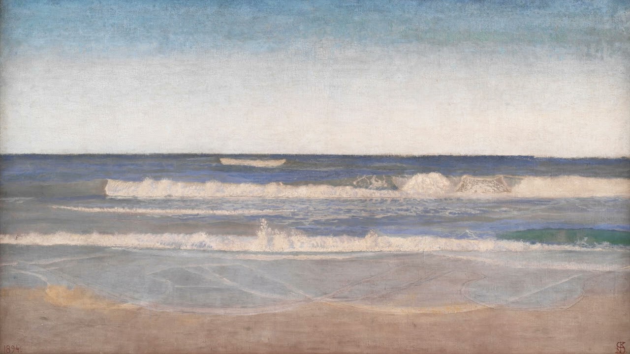 Vintage TV Art | 4K Video | Coastal Beach Painting | Ocean Waves, Summer Vibes