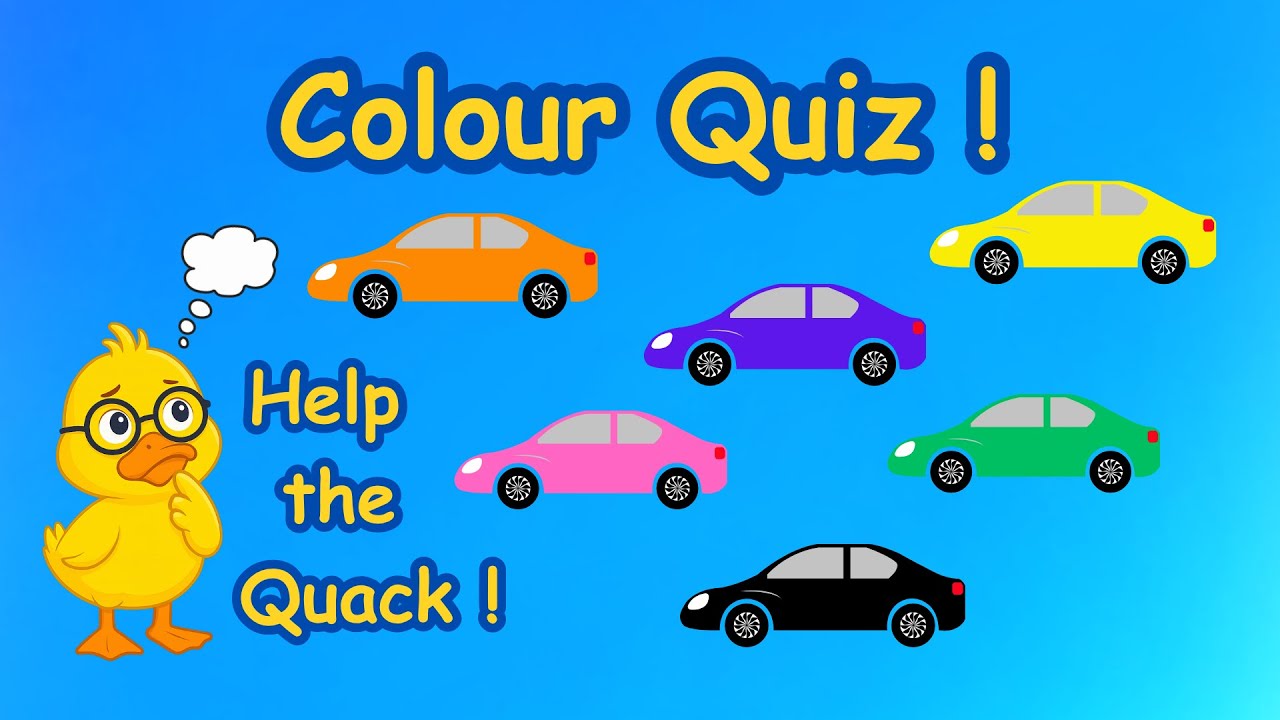 Help the Duck! Color Quiz for Kids | Learn Colors with Cars !
