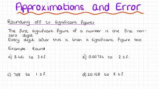 Approximations and error 1