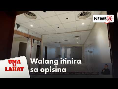 Iniwang opisina ni Sen. Estrada, wala nang laman at binaklas na ang tiles | Una Sa Lahat