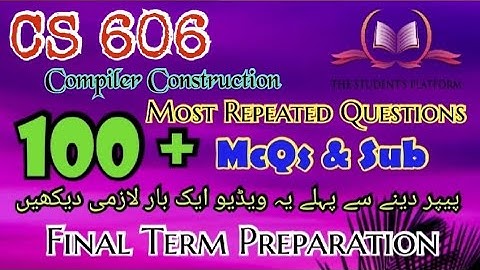 CS606 || Final Term Preparation || McQs || Subjective Files || The Student