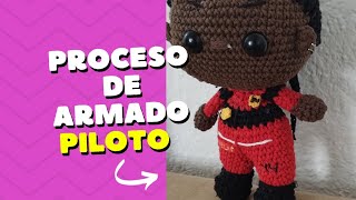 acompáñame al proceso de armado muñeca piloto amigurumi