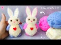  super easy cute bunny making idea  diy rabbit symbol 2023 with yarn woolen bunny making at home