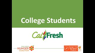 College Students and CalFresh