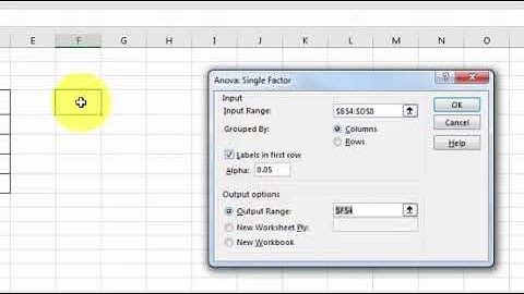One-way between-group ANOVA in Excel