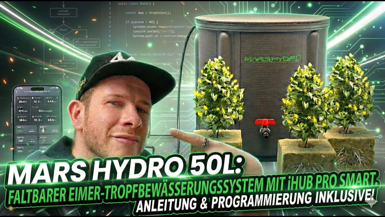 Mars Hydro 50L Eimer Tropfbewässerungssystem mit iHub Pro Smart: Installation und Anleitung