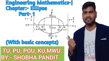 ELLIPSE|ENGINEERING MATHEMATICS-1|STANDARD EQN. OF AN ELLIPSE(PART-1)|TU|PU|PoU|KU|MWU#SHOBHA PANDIT