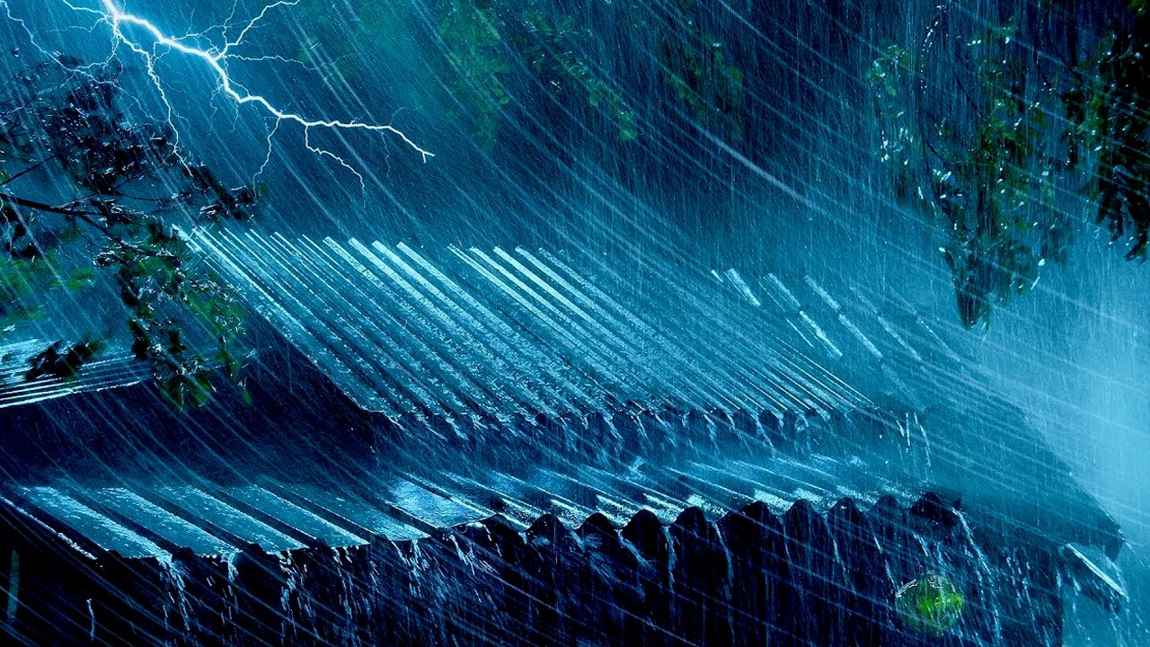 Rain Sounds for Sleeping with Heavy Rain & Paramount Thunder Sound on a Tin Roof at Night