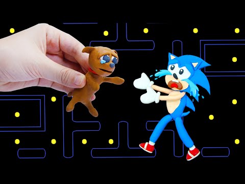 Sonic, Please Help Dog (Lonely Dog) | Pacman Stop Motion Game