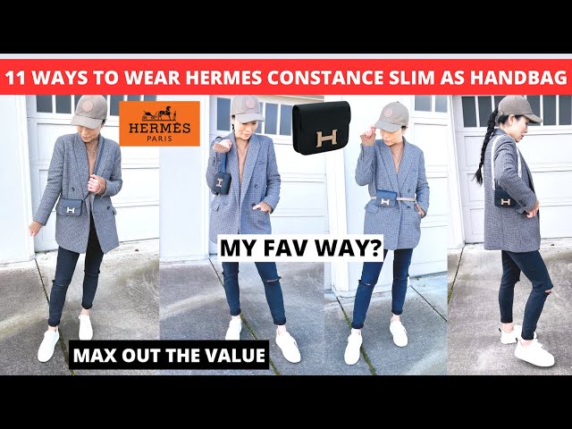 10 ways to style Hermes Constance Compact Passant Wallet as Belt Bag +  review size, price & DIY! 