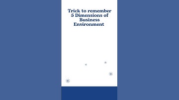DIMENSIONS OF BUSINESS ENVIRONMENT | Trick to remember | Class 12 Business Studies Chapter 3 #shorts