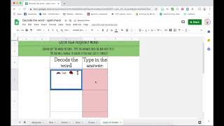 How to create your own self marking spell check activity on Google sheets