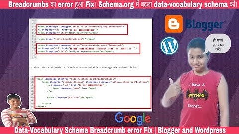 Data-Vocabulary Schema Deprecated Breadcrumbs Error Fix | Google Search Console |