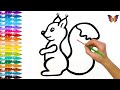 How to draw a cute squirrel for kids?