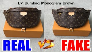 Real vs Fake Louis Vuitton Bumbag Monogram Brown Contrast Review