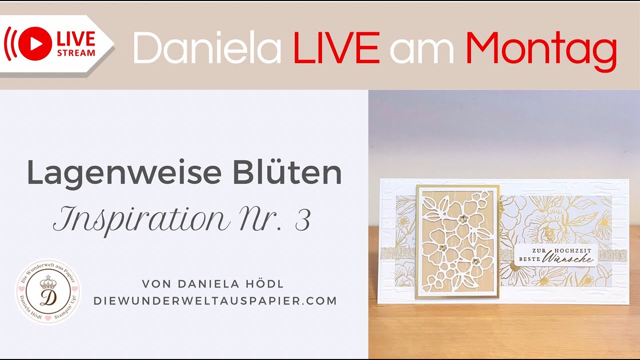 3. DIY Karte mit dem Set „Lagenweise Blüten“ 😍 einfache Karte für Anfänger und versierte Bastler