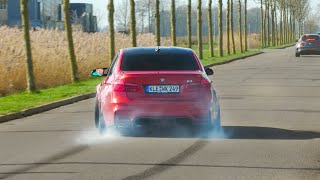 BMW M3 F80 with M Performance Exhaust - HUGE BURNOUTS!