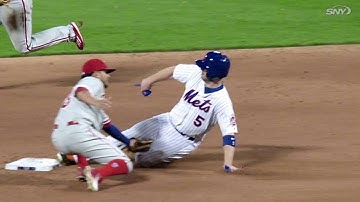 PHI@NYM: Wright exits game after sliding into second