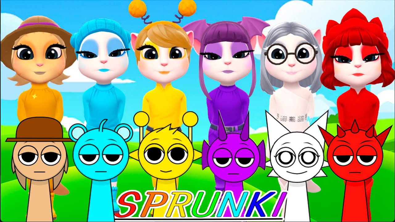 My talking Angela 2  SPRUNKI INCREDIBOX Tunner, Wenda, Durple, Sky,Raddy, Simon  New update  Cosplay