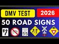 Top 50 Road Signs Questions Test - DMV Permit Written Test 2026 | New Traffic Sign Boards 2026