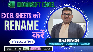 How to Rename an Excel Sheet (EASILY) - Excel Tips 2024 |Raj Singh Microsoft|