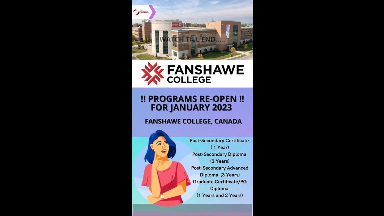 Fanshawe College Admission January 2023 intake YouTube