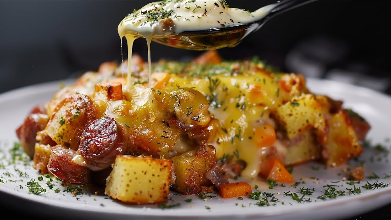 Kartoffel-Wurst-Auflauf in der Pfanne – So wird es perfekt knusprig!