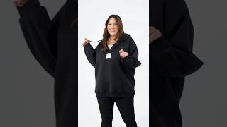 333672 Baski Detayli Kapüşonlu Sweat Si̇yah