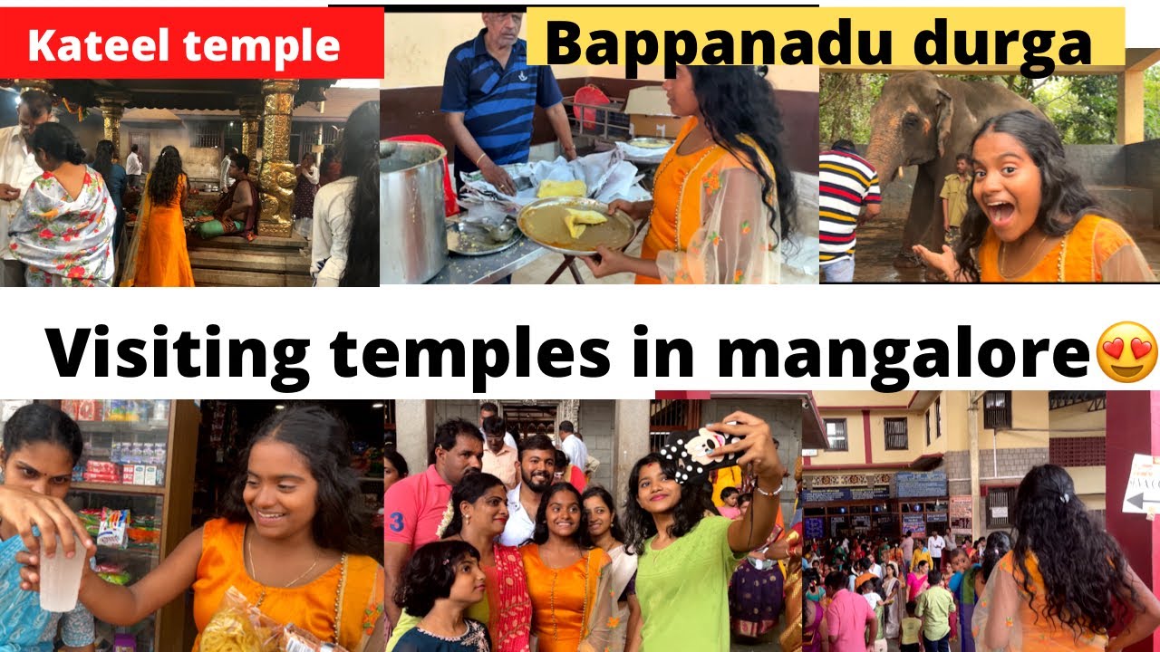 Visiting temples in Mangalore😍Kateel temple and Bappanadu durga temple #tulu #rakshita #tulupaterga