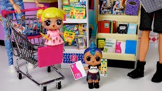 Barbie Family LOL Goldie & Punk Boi School Supply Shopping - Supermarket Toy screenshot 4