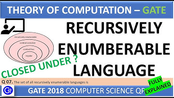 GATE 2018 CS Q7. The set of all recursively enumerable languages is