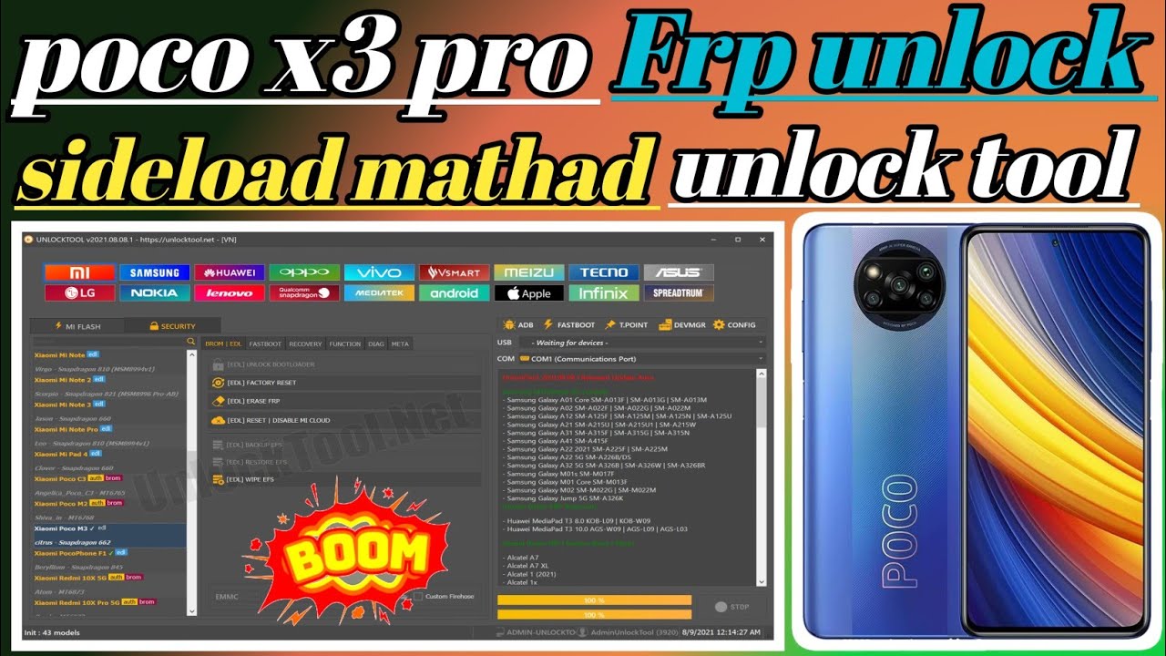 poco x3 pro Frp Bypass unlock tool ll poco x3 pro Frp sideload mathad