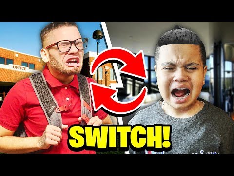 switching-lives-with-my-little-brother-for-24-hours!!!-**i-went-to-kaylens-school-for-a-day!**-😱