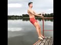 stupid swimmer getting hurt while a stunt