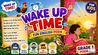 Wake Up Time | Grade 2 English Poem | Animated Morning Poem for Kids | Listen and Read