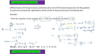 Application of Derivative of trig functions Details