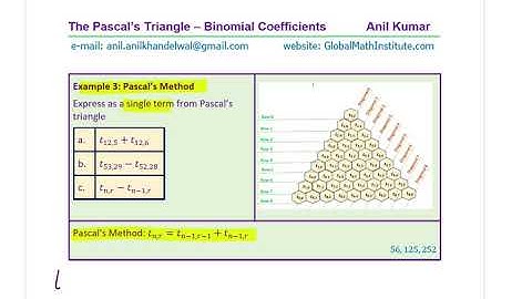 Pascals Triangle Introduction Combinatorics Anil Kumar AP Calculus GCSE IBSL Math