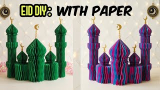 Eid Paper Craft / Decoration Idea For Eid / Diy Masjid With Paper For Eid Decoration / Eid Craft