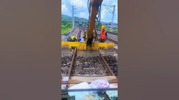The process of laying tracks on rails- Good tools and machinery make work easy