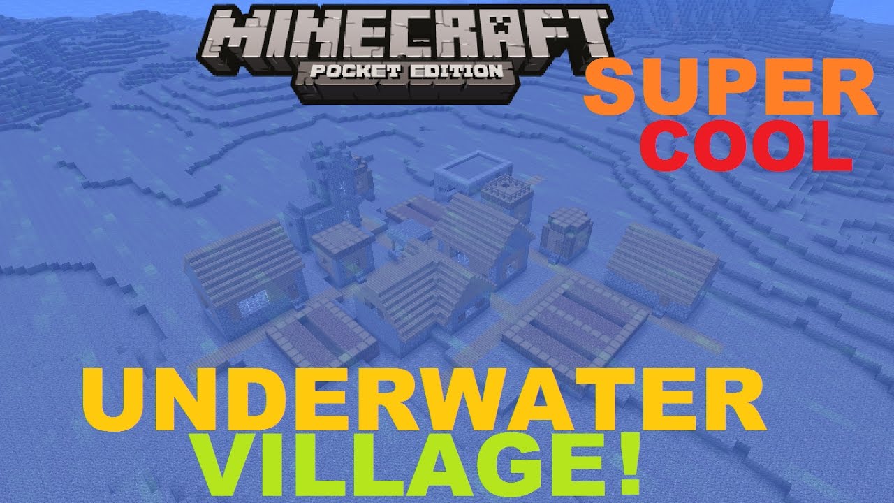 MCPE 1.2.5 -  INSANE UNDERWATER VILLAGE ! LARGE  OCEAN VILLAGE ATLANTIS  MAP | MINECRAFT PE