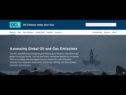 The Oil Climate Index plus Gas (OCI+) Web Tool: Delivering Oil and Gas Emissions Insights